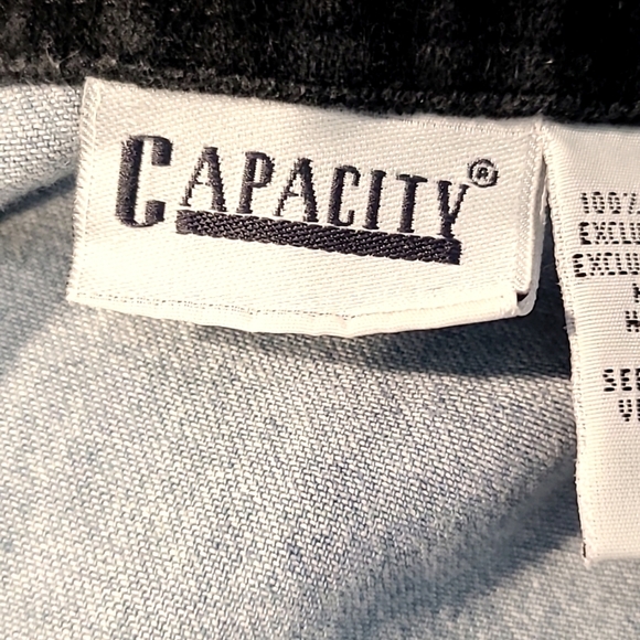 Vintage Shirt Velvet Collared Western Bohemian 90s Country Chambray Denim Medium - Picture 7 of 9